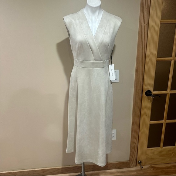 Calvin Klein suede midi dress - Picture 2 of 15